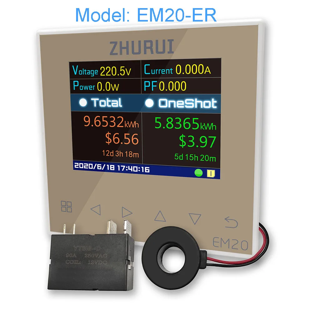 EM20/ER misuratore di energia monitor di potenza tutta la casa elettricità watt/trasformatore libero
