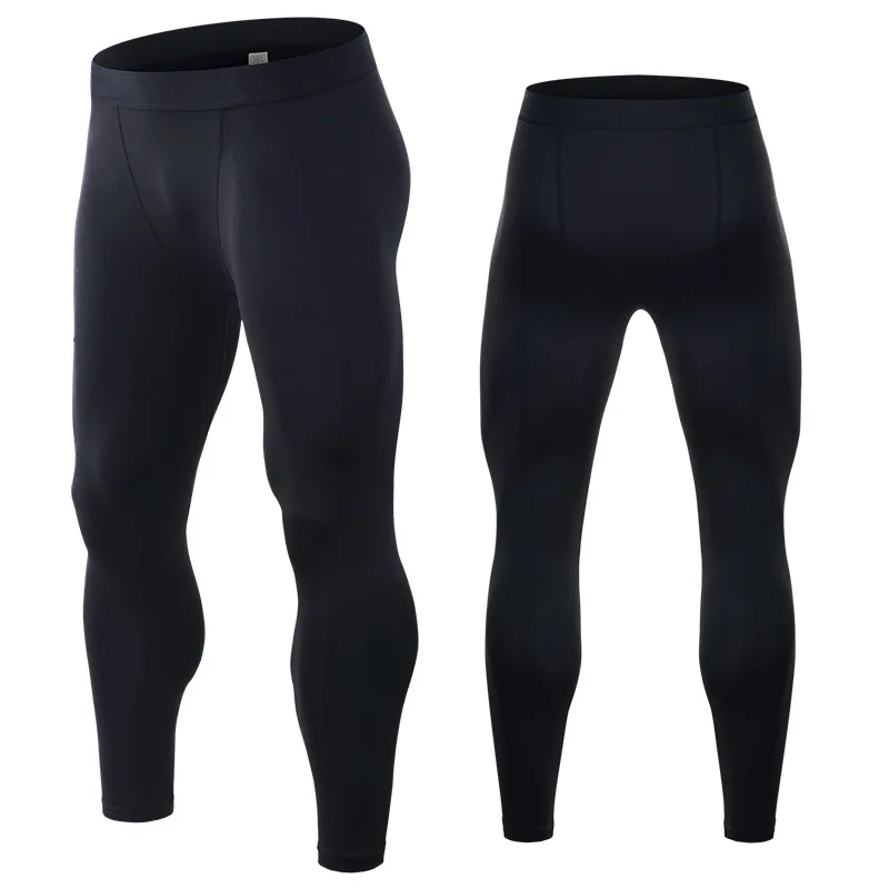 

Men GYM Training Crossfit Leggings Quick Dry Gym Sport Tights Man Compression Running Leggings Pants Sportswear Ice Silk