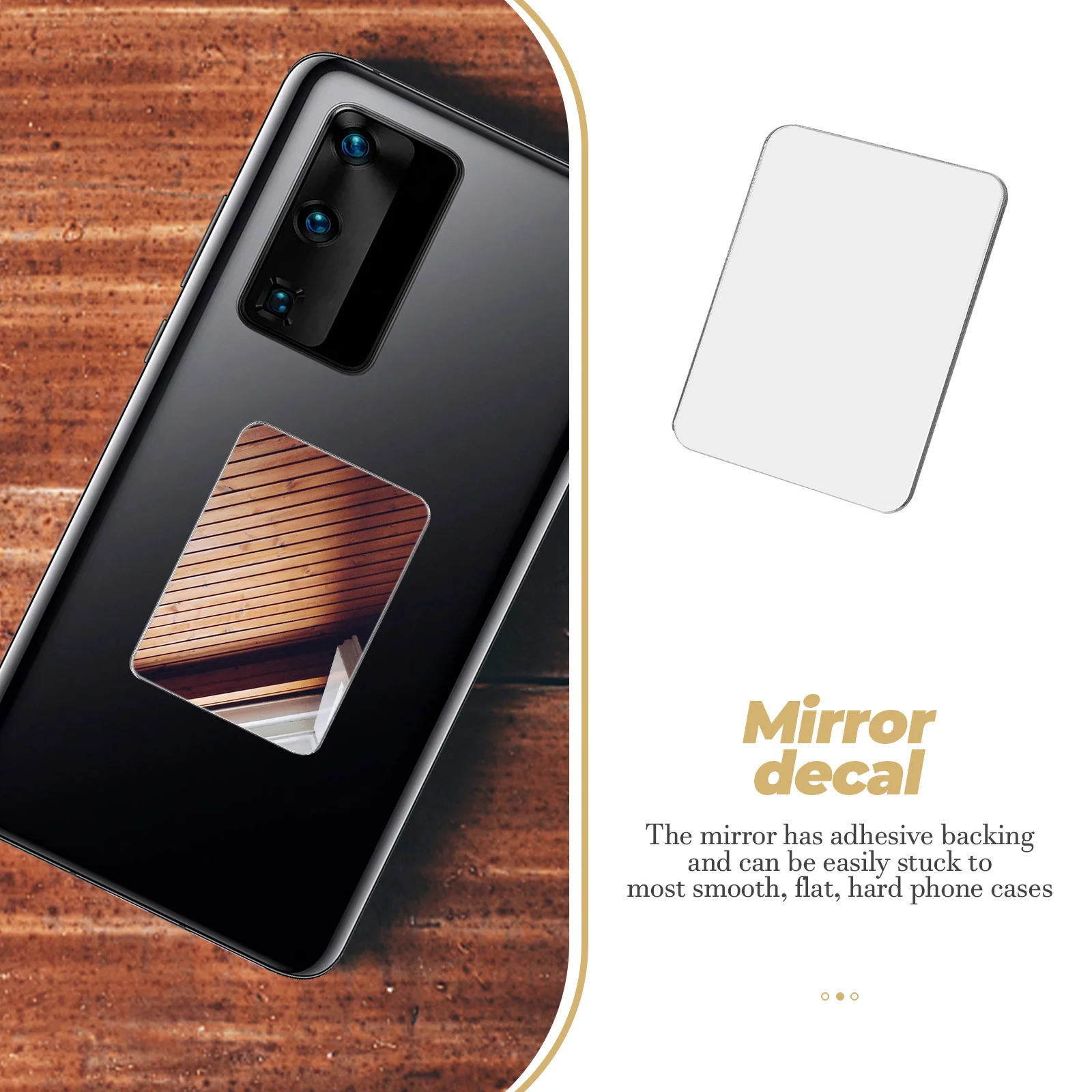 2 Pcs Phone Makeup Mirror Mobile Lens Sticker Decal for Smartphone Acrylic Case Travel