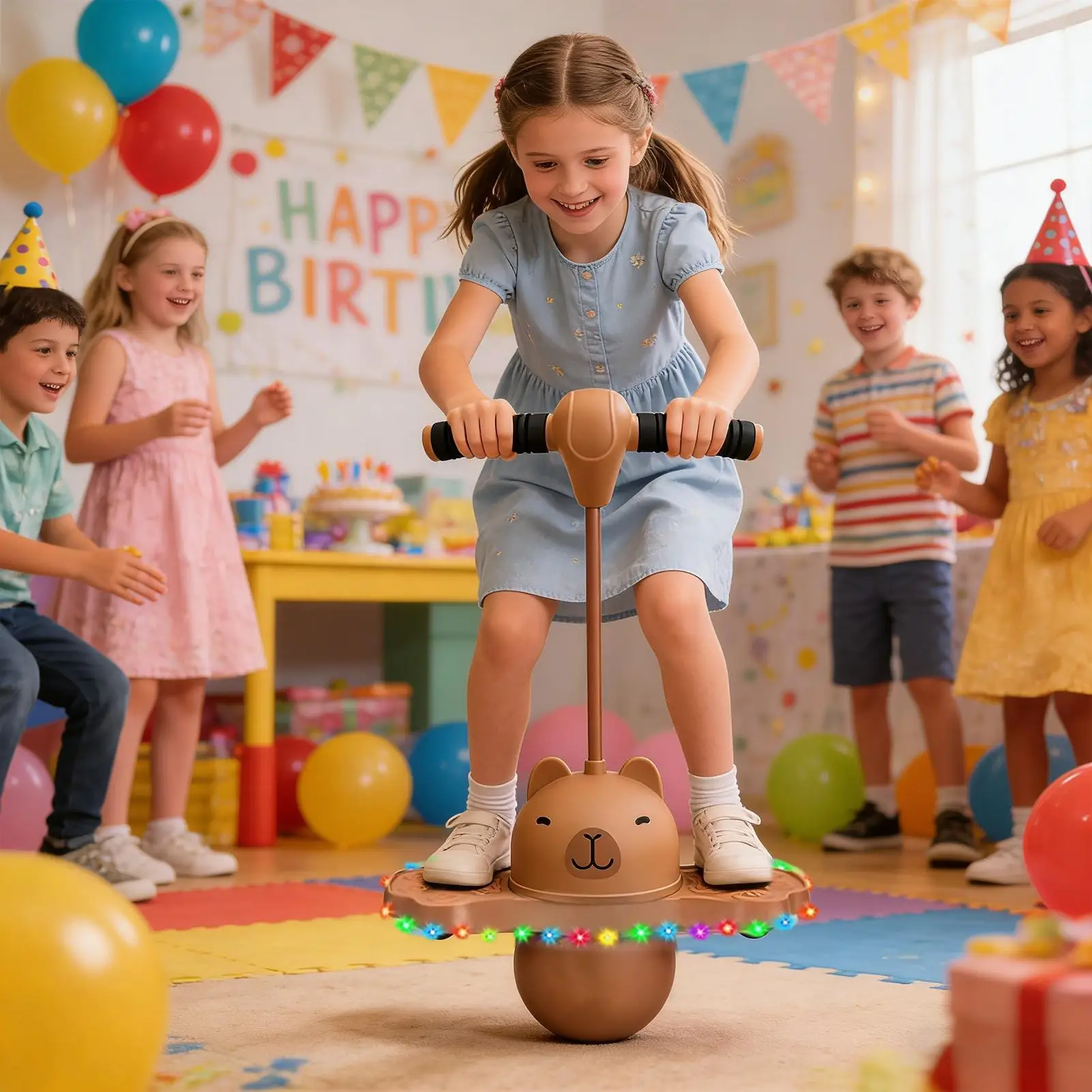 어린이를위한 튀는 공 풍선 대화 형 균형 장난감 어린이 점프 공 균형 보드 소년 소녀 유치원