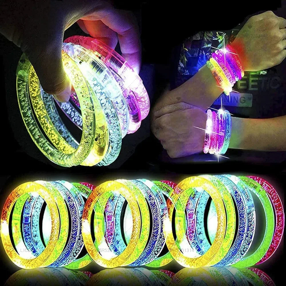 

10/200Pcs Kids Adult Party Supplies LED Light Up Bracelet Toys Birthday Wedding Guest Gifts Halloween Christmas Bar Party Favors