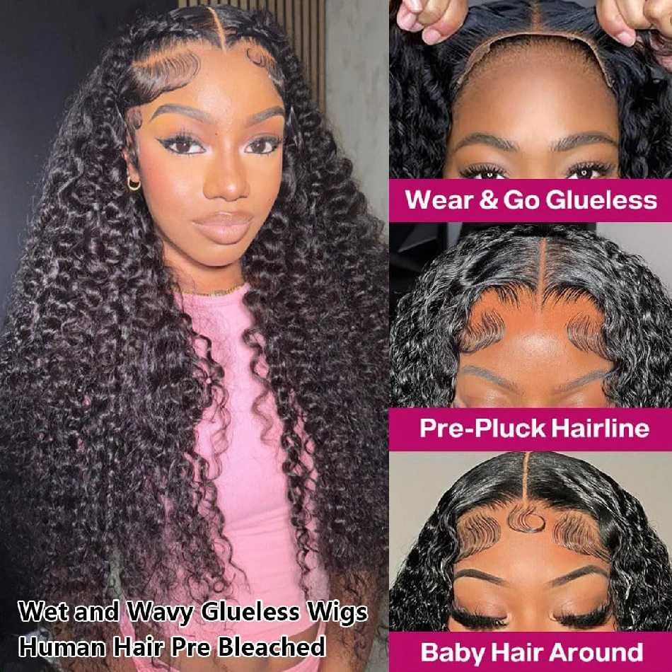 接着剤不要の人毛ウィッグ、プレプラッキング済み、プレカット済 - Glueless Wear And Go Human Hair Wig のレビューと価格