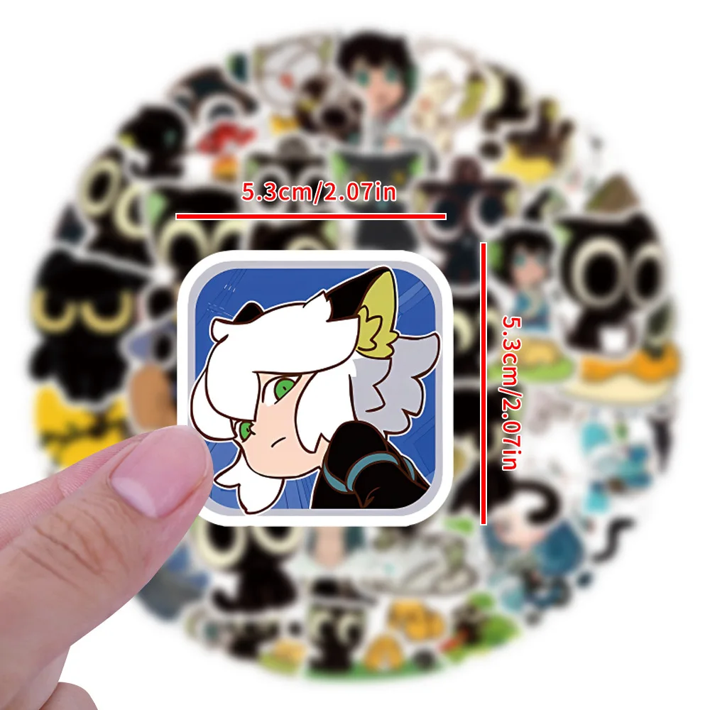 60PCS A Lenda de Hei ‌   Adesivos de desenhos animados bonito pequeno gato preto decalque animação diy crianças brinquedos portátil guitarra carro bicicleta decoração