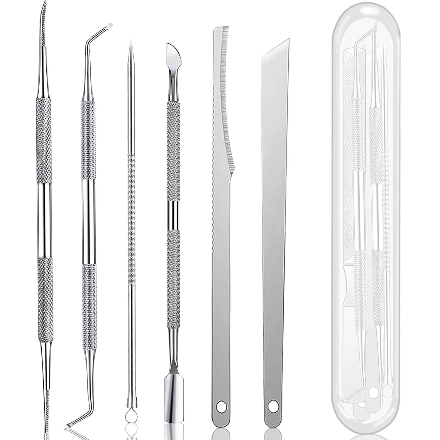 

6/7/11Pcs Stainless Steel Manicure Pedicure Knife To Remove Dead Skin Calluses Thick Hard Nail Clippers Acne Needle Pick Tool