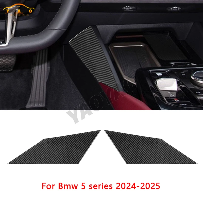 

Carbon Fiber Water Cup Holder Both Side Panel Trim Cover For BMW 5 Series G60 G68 2024-2025 Car Accessories