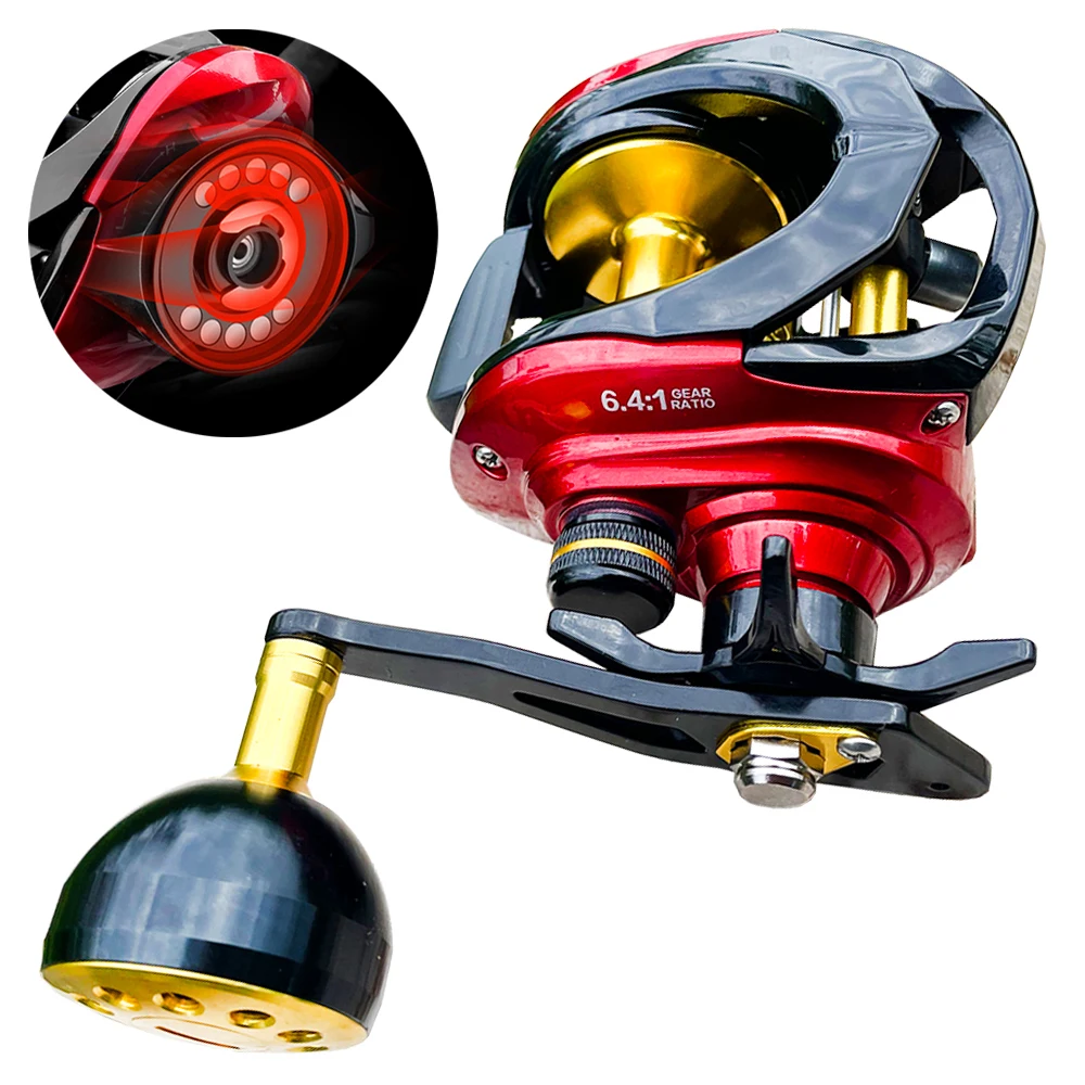 FA500H Baitcasting Reel 15KG Max Drag 8+1BB Deep Spool 6.4:1 Freshwater Saltwater Fishing Reels Jigging Wheel