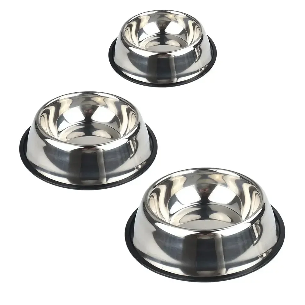 Stainless Steel Pet Dog Bowl Feeder Skidproof Anti-ant Food Water Drink Dishes Feeder Dog Bowls Food Accessories Pet Supplies