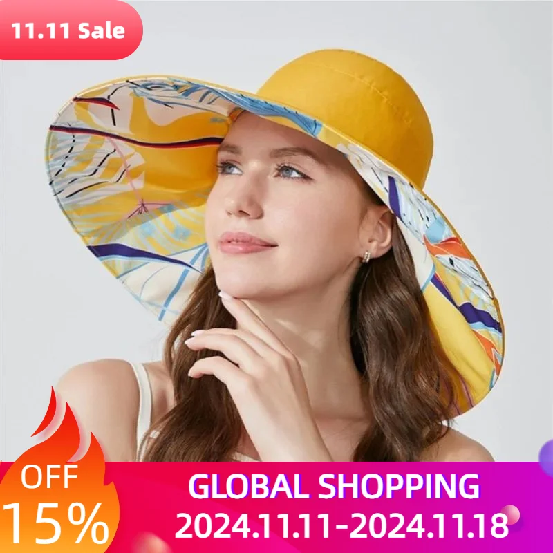 Ethnic Wind Fisherman's Hat Children's Collapsible Large-brimmed Sun Hat Fashion Travel Vacation Cycling Sunscreen Sun Hat Bow