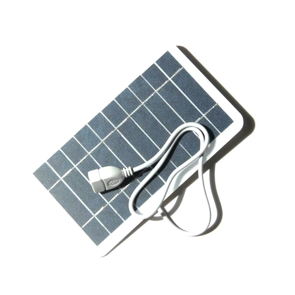 2W 5V Solar Panel For Charger Lightweight A-Grade Polysilicon USB Output For Smartphone Power Bank Outdoor Camping Travel