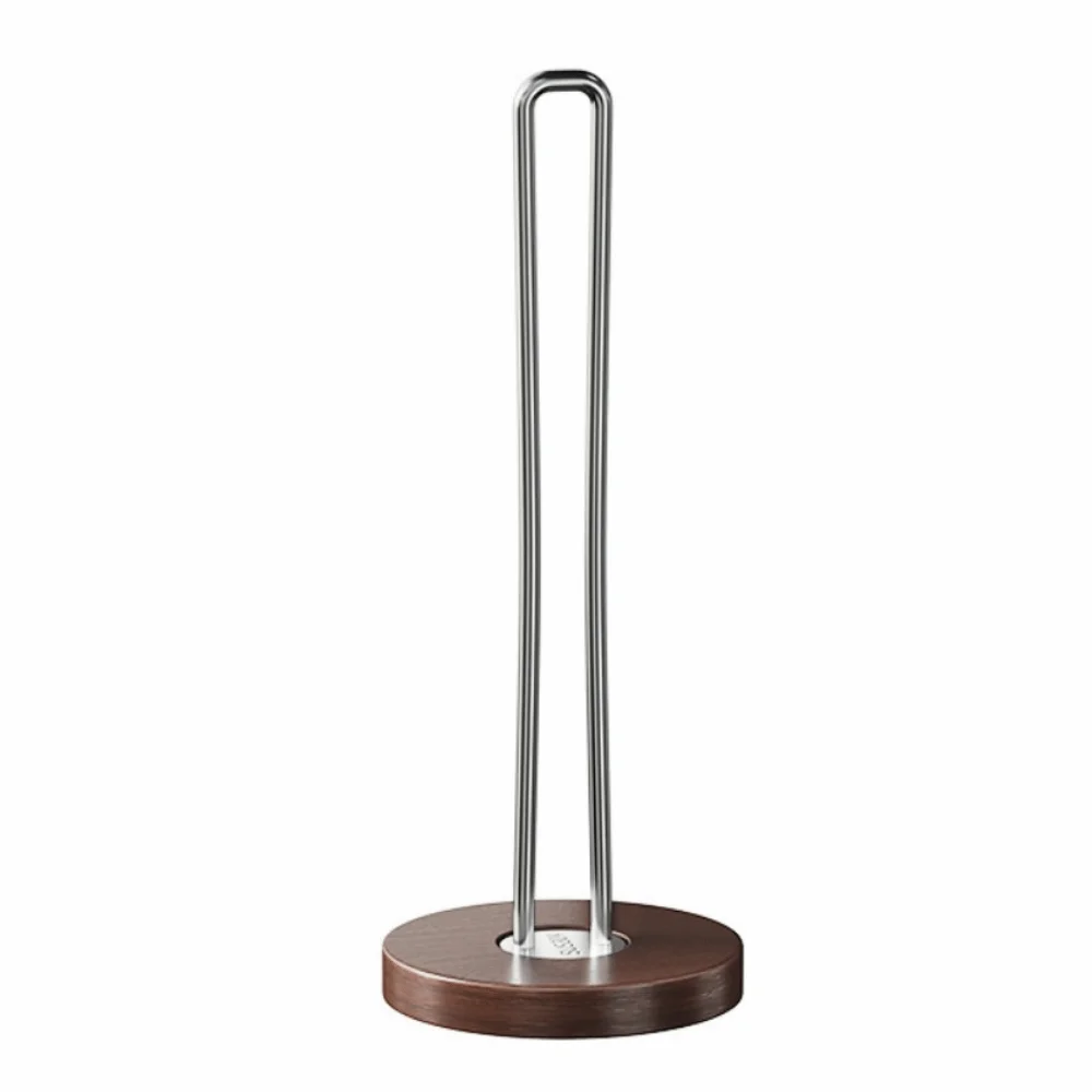 

Stainless Steel Paper Towel Stand Wooden Base Non-Slip Paper Towel Rack Durable Sturdy Wood Paper Towel Holder Kitchen