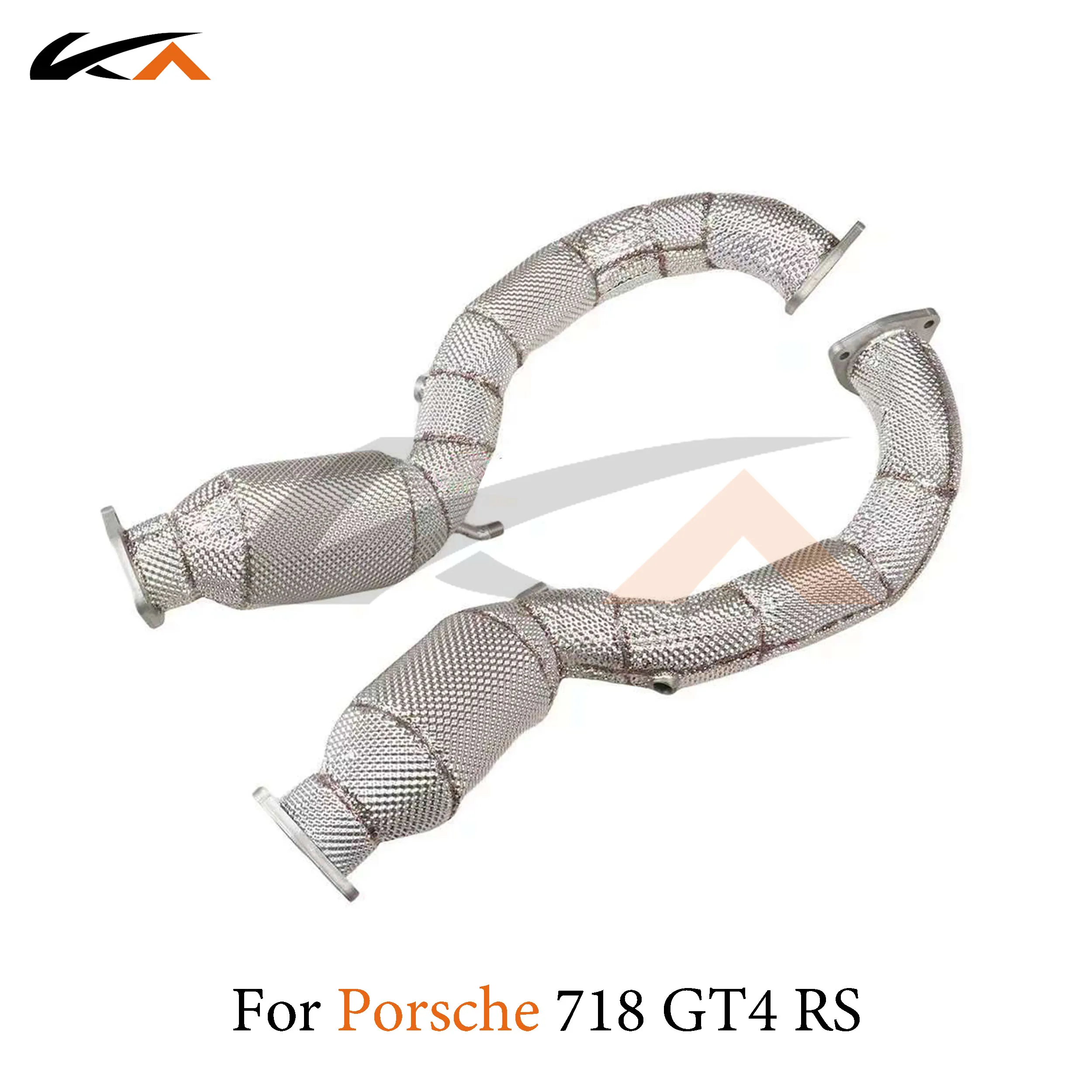 KA Tuning downpipe exhaust stainless steel headers for porsche 718 gt4 rs 4.0 performance auto parts heat shield catalysis