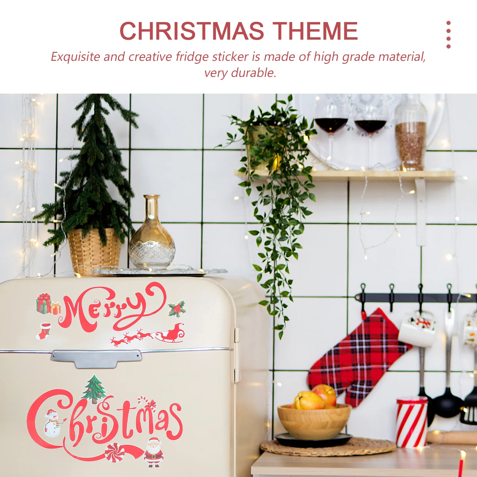 

1Set Magnetic Christmas Fridge Stickers Unique Snowman Design Xmas Refrigerator Decal Party Supply Fridge Magnet