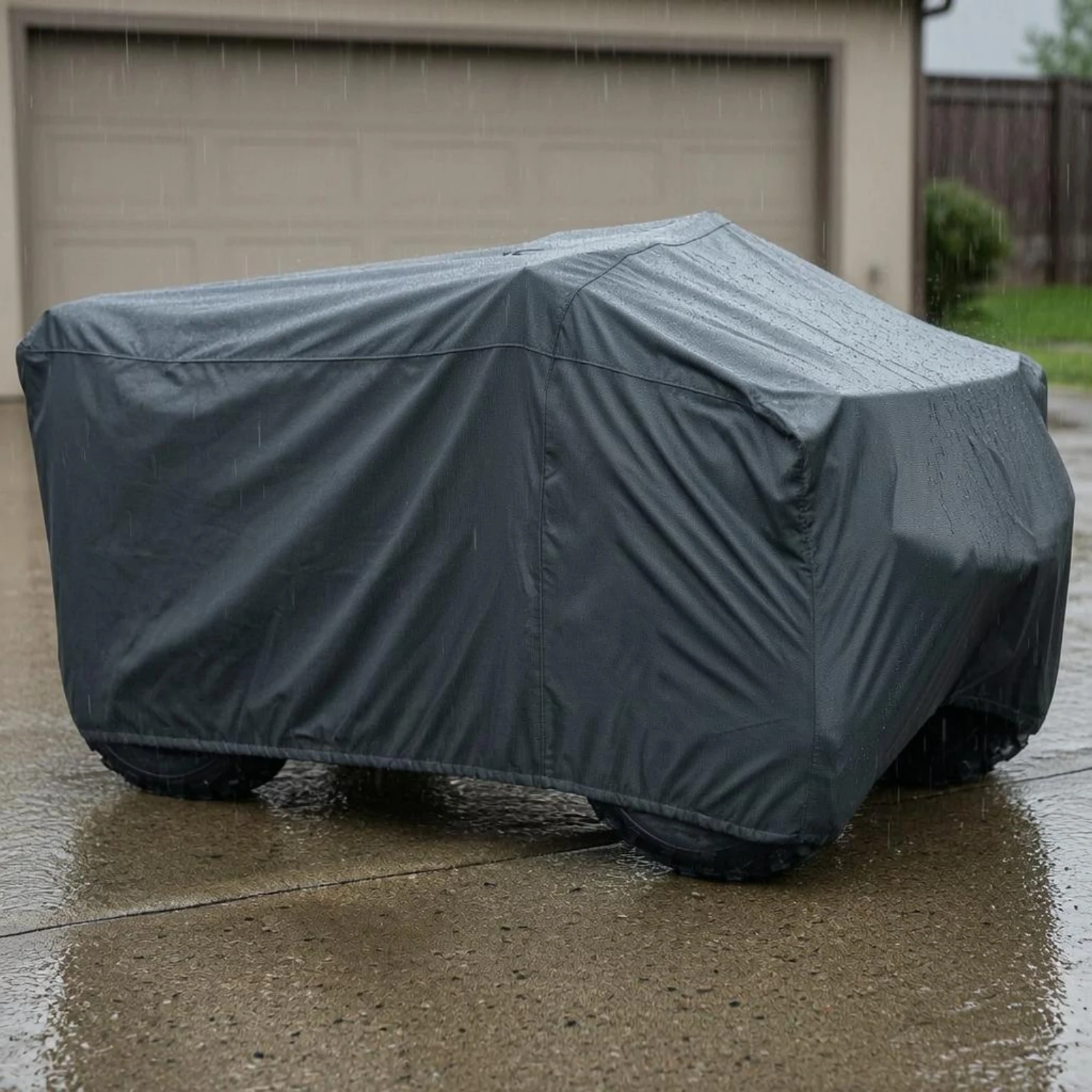 Waterproof ATV Cover Elasticized Bottom Hem ATV Cover Weather Guard Snug Fit Automotive Gear Black