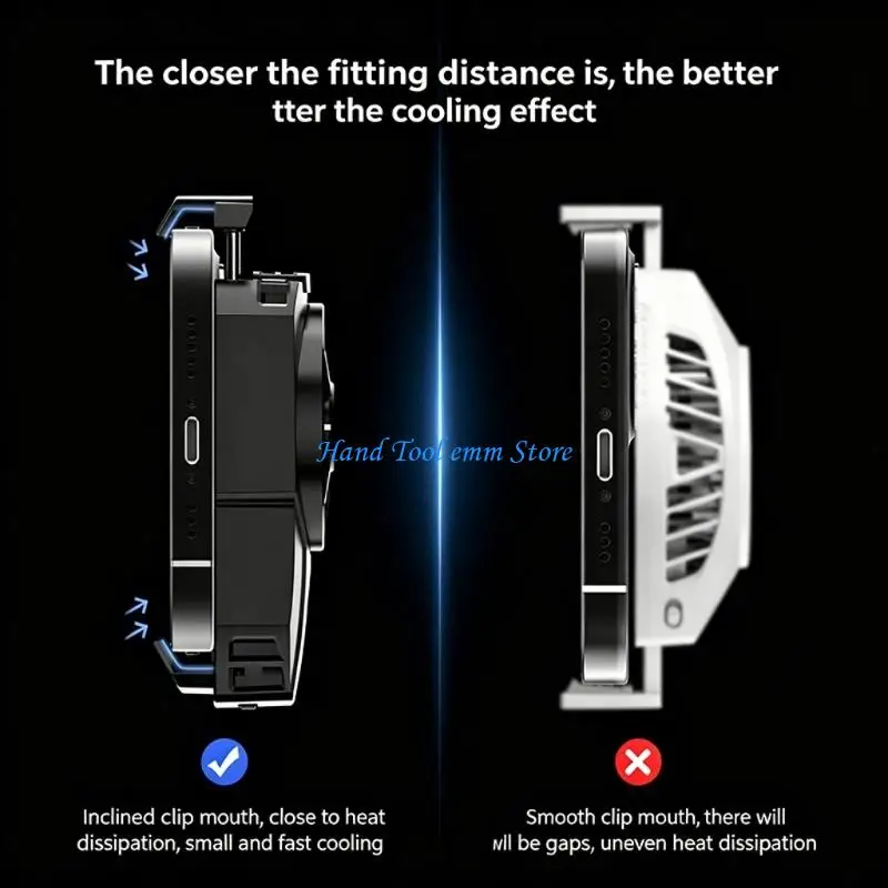 H37F Phone Coolers With LED Temperature Screen Quiet Operations Semiconductor for 73-104Mm Width Mobile Phones