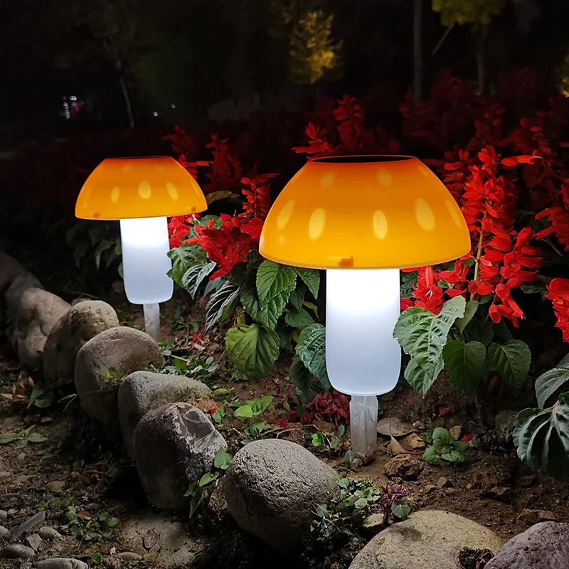 Solar Mushroom Shaped Garden Light Ground Plug Rainproof LED Ambient Lamp For Villa Yard Path Decor Lighting