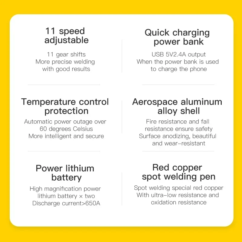 새로운 Awithz 풀세트 액세서리 휴대용 리튬 배터리 용접기 스팟 용접기 (휴대폰 수리 및 DIY용)