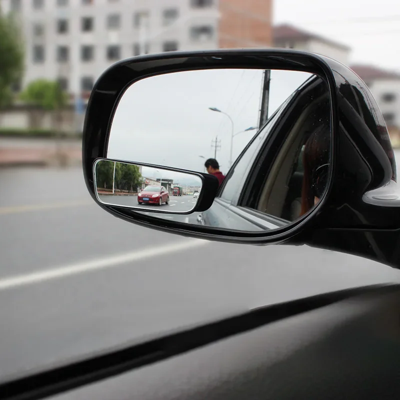 Adjustable Angle Car Blind Spot Auxiliary Mirror Add-on Rearview Convex Mirror Wide Field Design Ideal For Driving Training