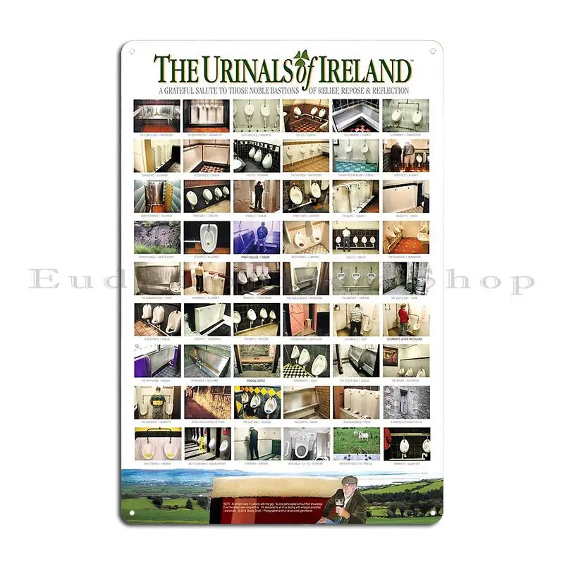 The Urinals Of Ireland Poster Metal Sign Plaques Garage Club Living Room Wall Plaque Cinema Design Tin Sign Poster