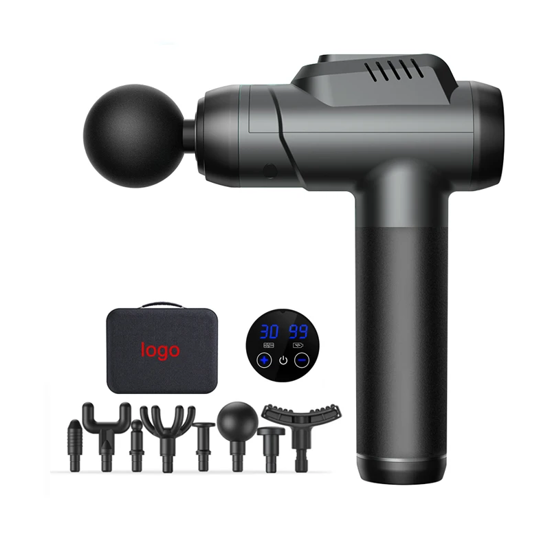 

High Amplitude Portable Back Massage Gun 8 Massage Heads, Large Capacity Battery, Speed Control - Deep Tissue Fascia Massage