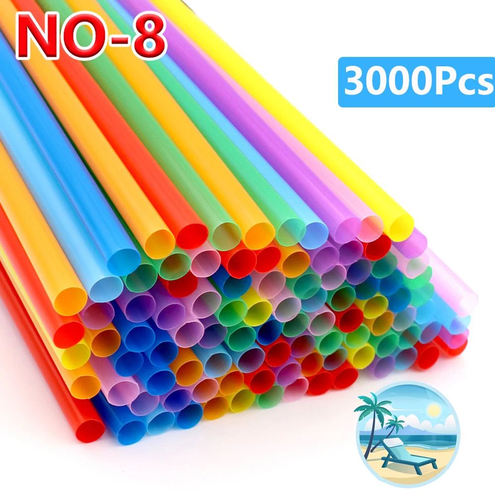 50-3000PCS Colorful Drinking Straws Beverage Straw Bar Party Wedding Kitchen Accessories pajitas Juice Cocktail Straw Wholesale