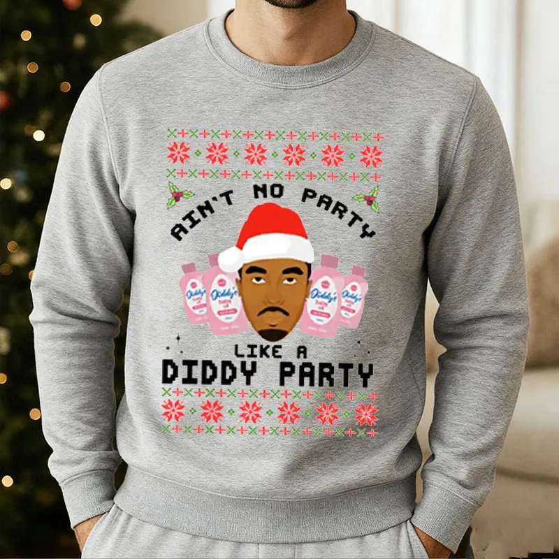 

Забавный рождественский свитер Diddy Party, стильный джемпер для взрослых, юмор, Рождество, наступательная мужская толстовка с капюшоном, спортивная одежда