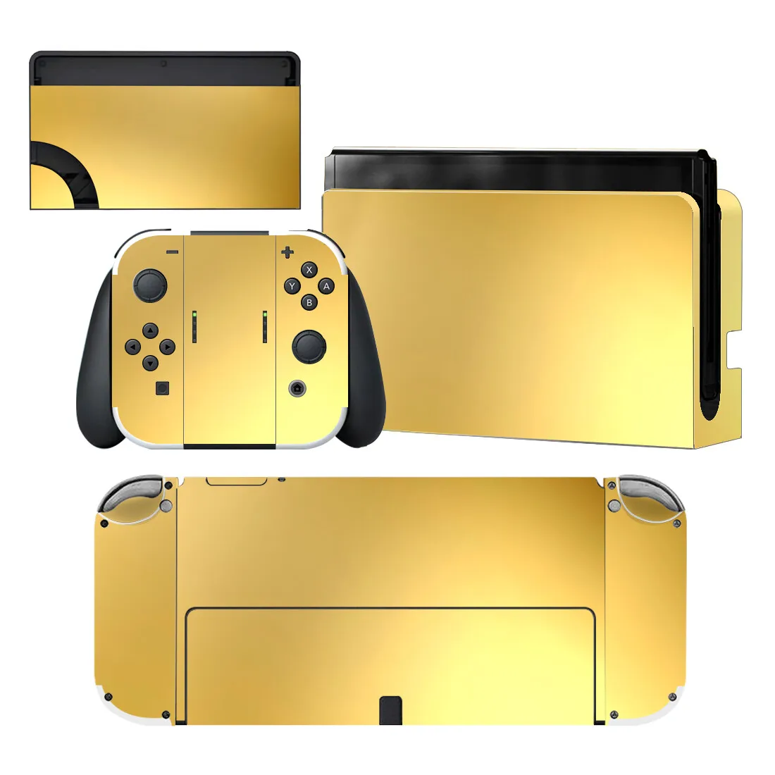 

Металлическая матовая золотая защитная наклейка для Nintendo Switch Oled, консольная док-станция, подставка для зарядного устройства, держатель, виниловый контроллер Joy-con