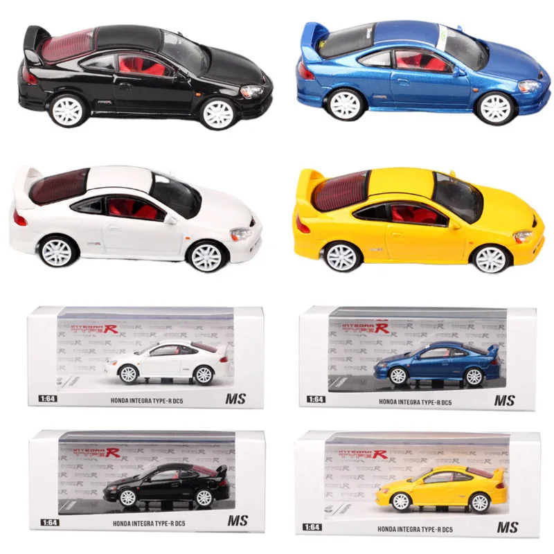 MS Mini 1/64 Scale Honda Integra Type R DC5 Sports Car Model Diecasts & Toy Vehicles Collectible Souvenir Acrylic Box