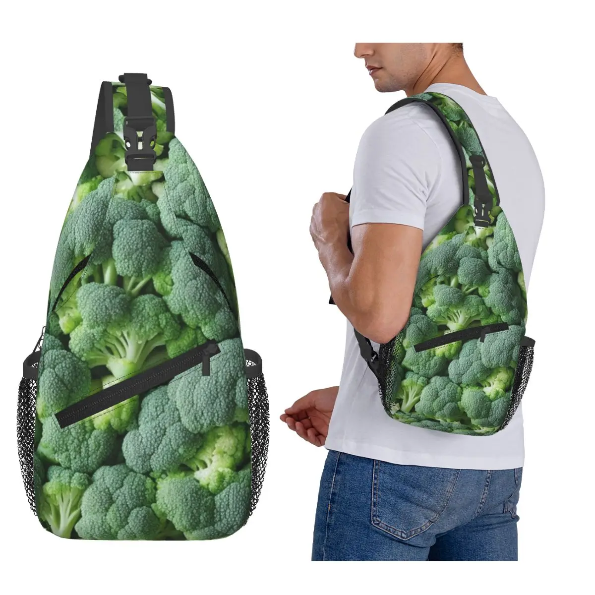 

Нагрудная сумка Broccoli And Cauliflower, мужской рюкзак через плечо, нагрудная сумка, дорожный походный рюкзак, сумка на плечо