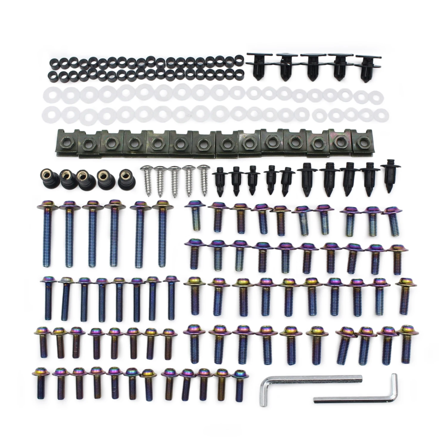 195pcs Motorcycle Full Fairing Bolts Kit Bodywork Screw Nuts For Kawasaki KLR250 KLR650 Ninja 1000 1000R 250 250R 300 500 500R 4