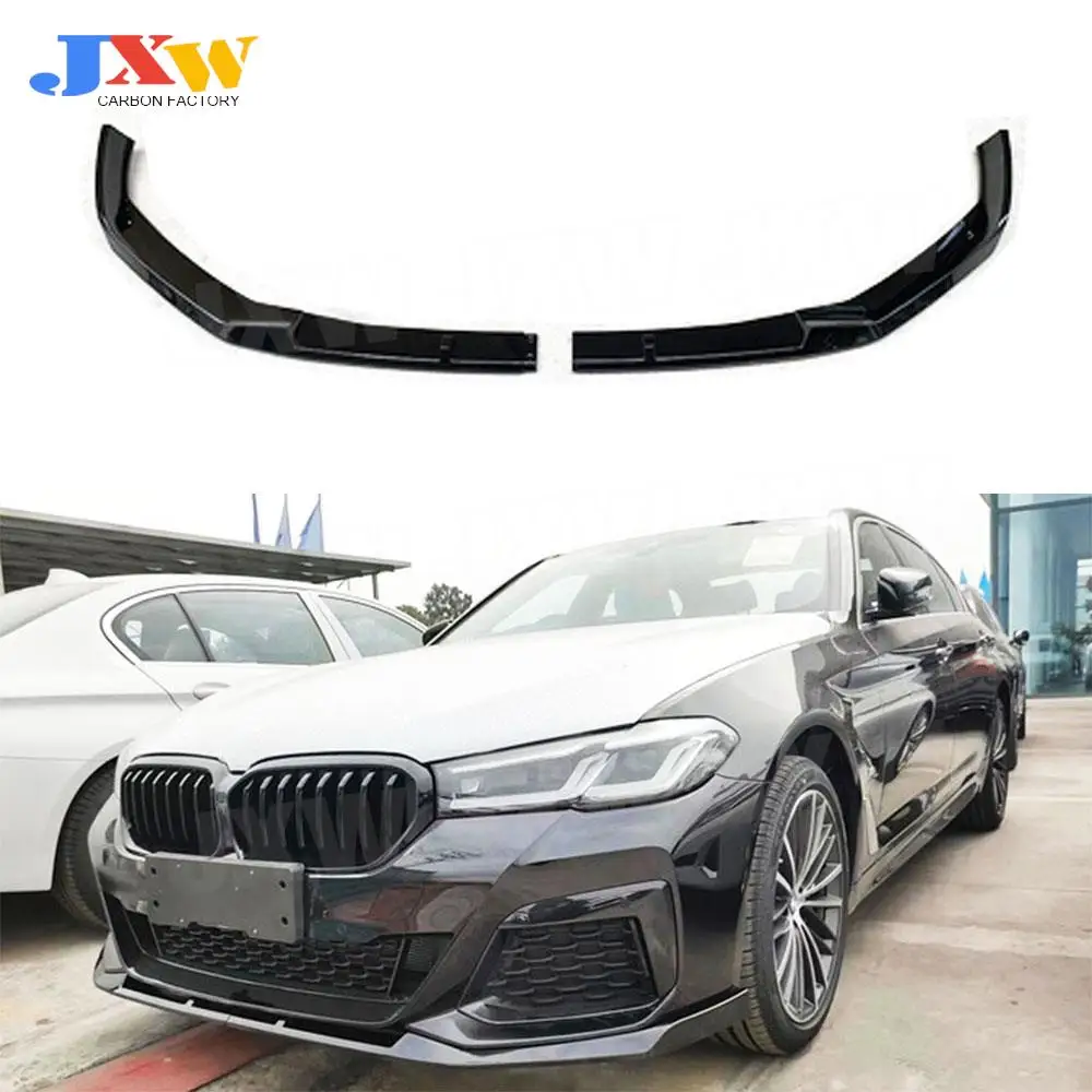 

2PCS ABS Gloss Black/Matte Black/ Carbon Look Car Front Bumper Lip Splitters Spoiler For BMW 5 Series G30 G38 M Sport 2021 2022