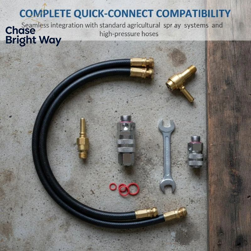 High Pressure Water Spray Nozzle Featuring Japanese Quick Connector M14x1.5 Thread Brass Stainless Steel Construction