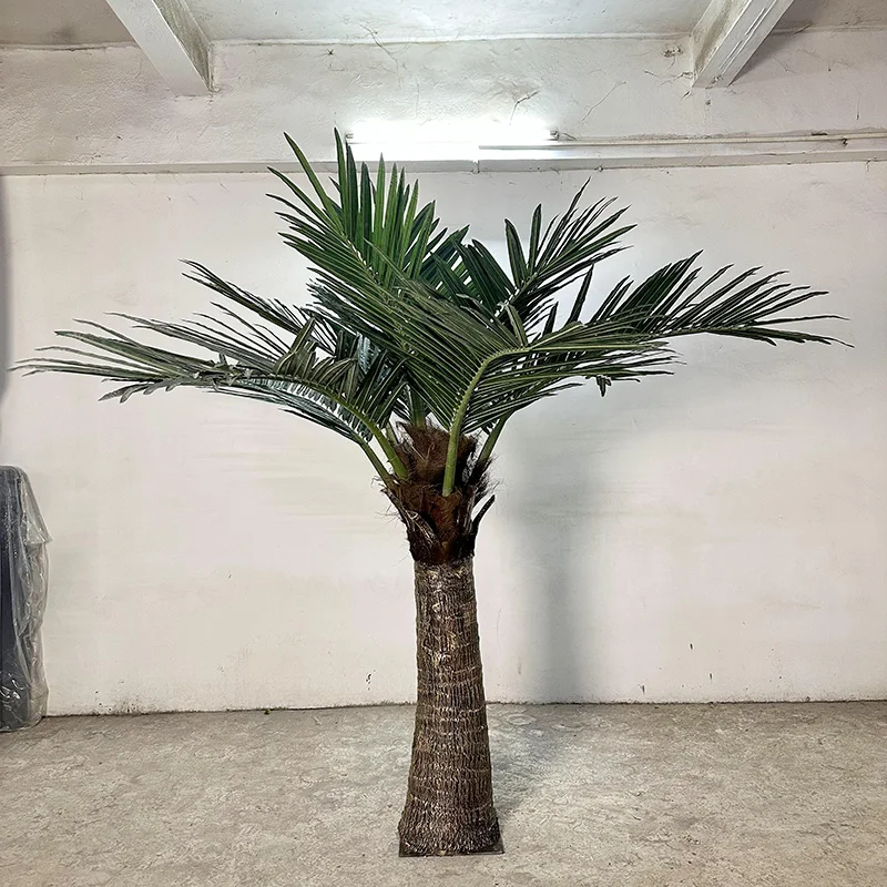 xx-Palm Trees and Rubber Plant 15 ft Fire Resistant Fake Palm Tree Canary Island Date Palm Tree 3 m*