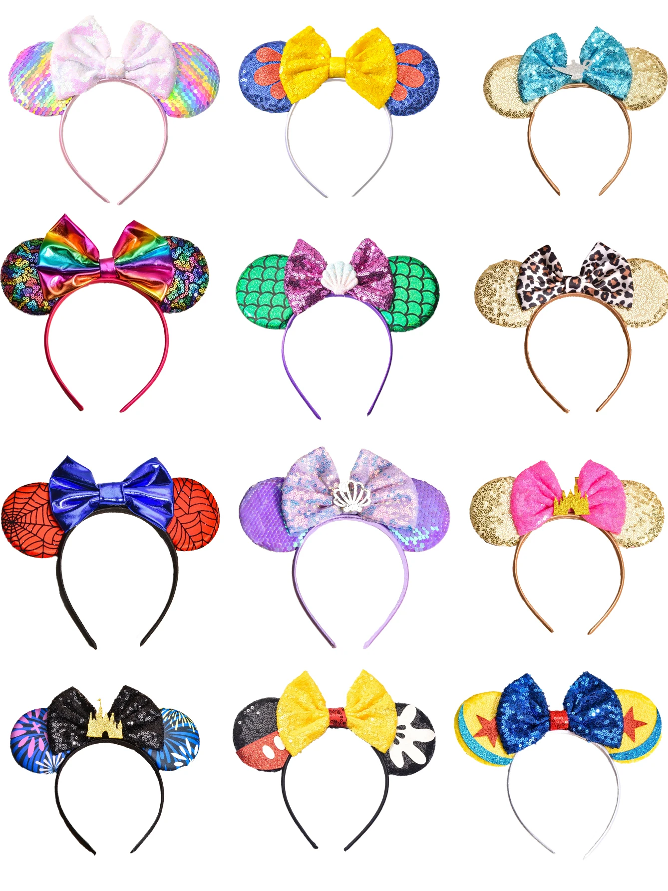 Disney Sequin stereo ears Cartoon series Headband Travel fashion Birthday party back-to-school wedding accessories