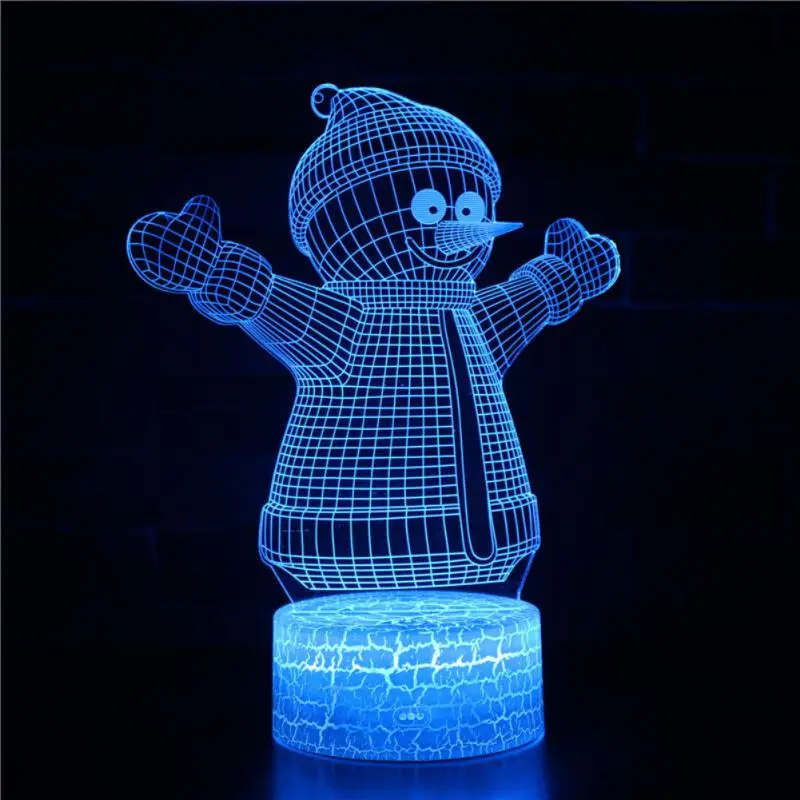 LED Mini Night Lights Colorful Flashing Lights Snowman Lamp Christmas Ornament Birthday Party New Year's Decor Festive Lighting