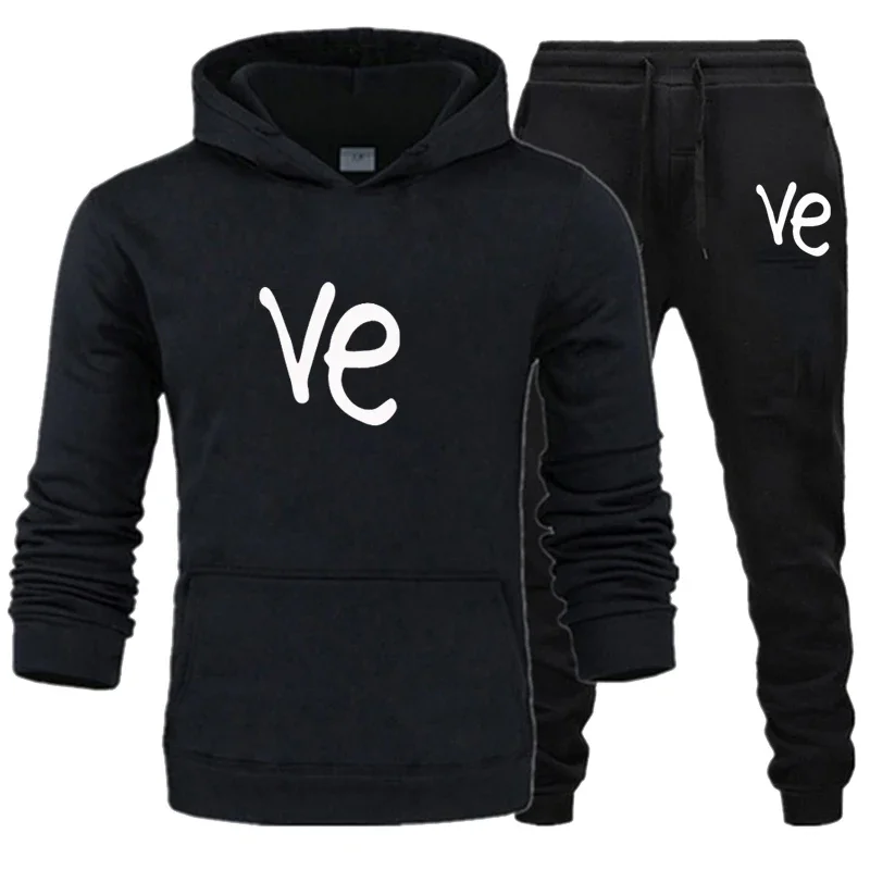 love Couple Spring Long-sleeved hoodies men s and women s printed hooded sweatshirts and sweatpants couple pullover sets