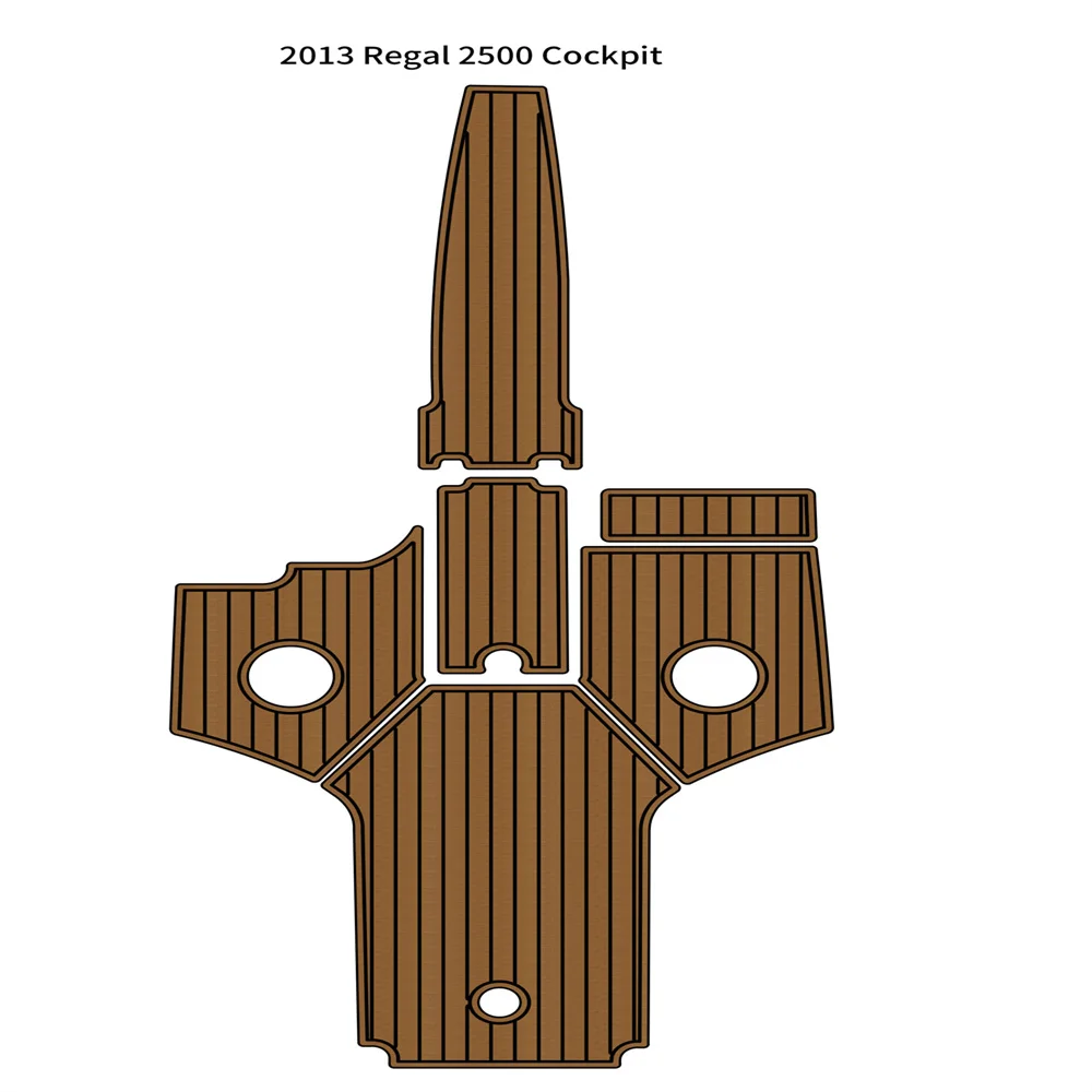 

2013 Re-gal 2500 Cockpit Pad Boat EVA Foam Faux Teak Deck Floor Mat Flooring SeaDek MarineMat Gatorstep Style Self Adhesive