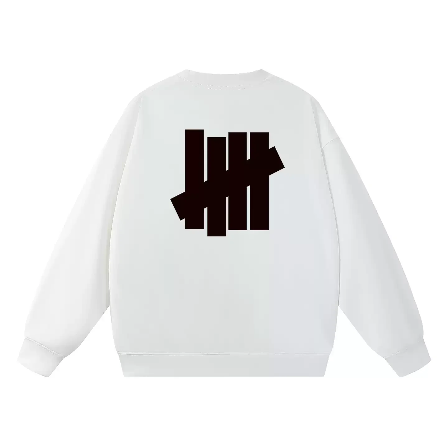 UNDEFEATED Letter Print Crewneck Sweatshirt - Unisex Cotton Blend Warm Streetwear Pullover for Daily & Couple Wear