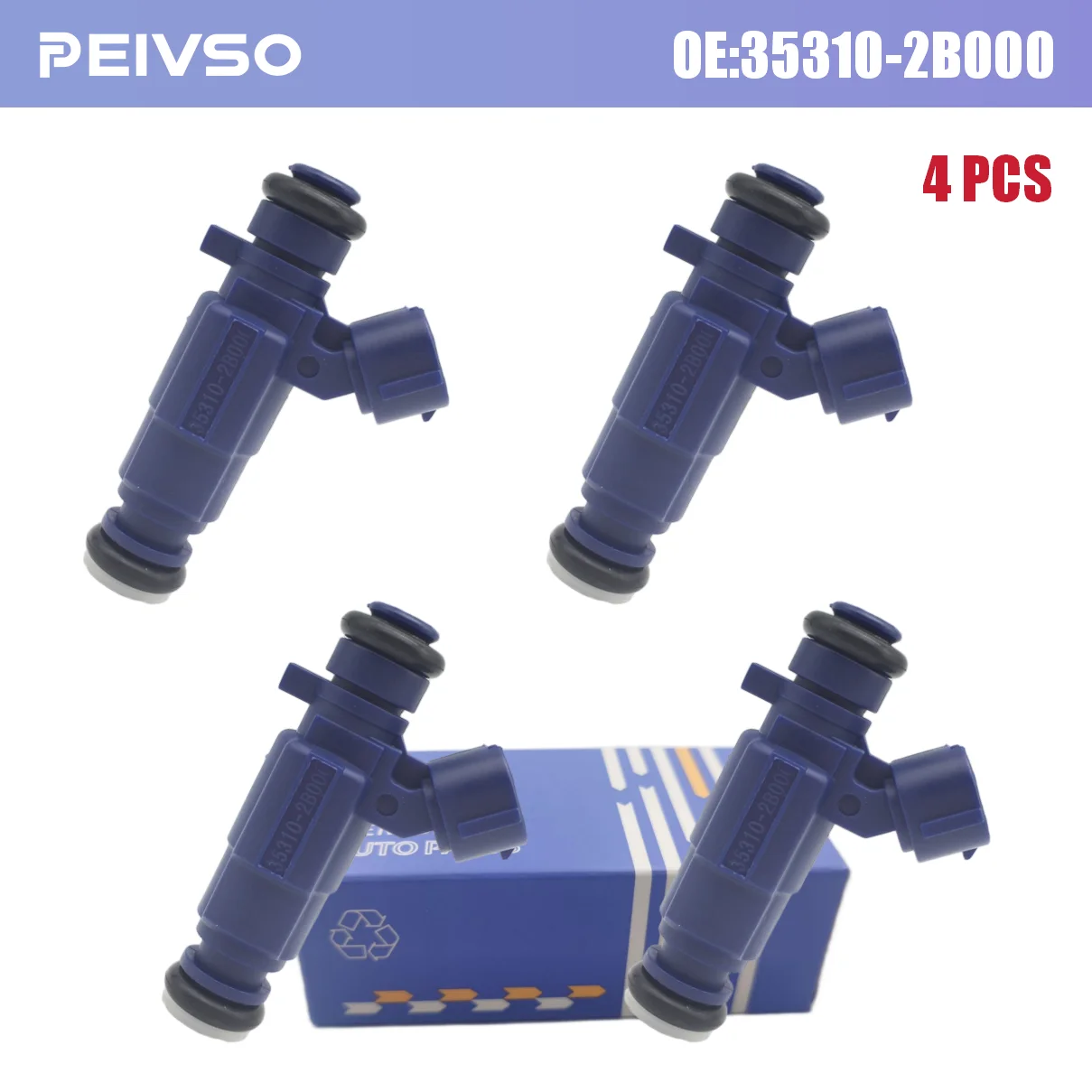 PEIVSO New 4pcs Fuel Injectors 35310-2B000 Fits For HYUNDAI i30 2007~2011 i30 Kombi 2007~2012 1.4L