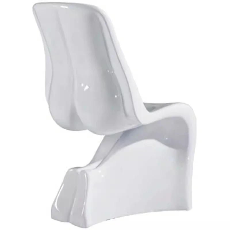 

Woman body curvy hip chair, kneeling posture legs fiberglass artistic personality tulip wine glass swan chair