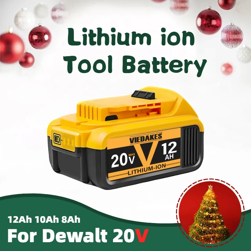

20V 12.0Ah Lithium Ion Battery - Replacement for Dewalt 20V Battery DCB200 DCB203 DCB204, Compatible for Dewalt Cordless Tools