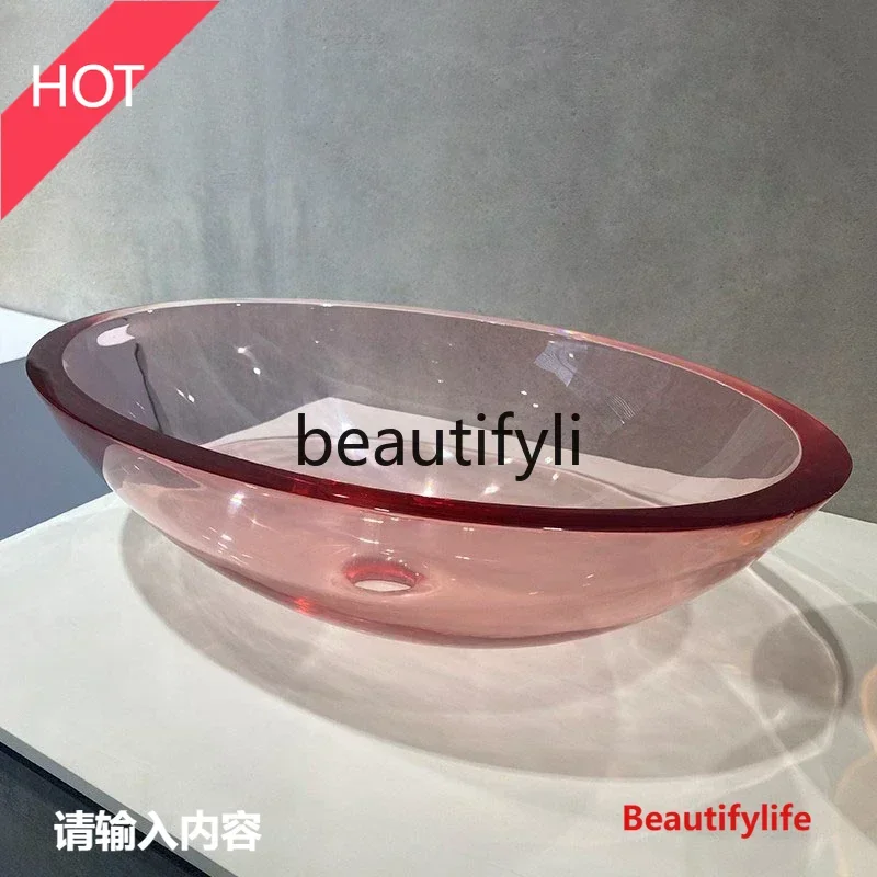 

Asmt14 ss новая зеленая прозрачная настольная раковина из смолы, маленький размер, балконная раковина, бытовая квадратная раковина s03