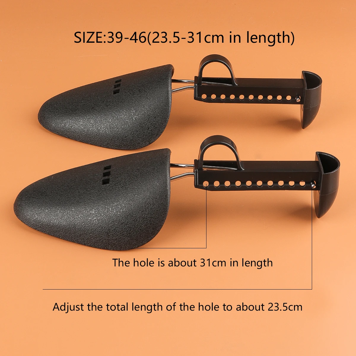 Brandneue, hochwertige Schuhspanner aus Kunststoff, 1 Paar, verstellbar, für Damen, Herren und Unisex, modisch, schwarz – Detail 10
