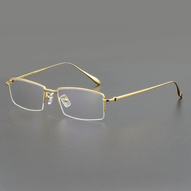 

High-end myopia men, ultra-light glasses frame half-frame business frame, gold rim eye frame with myopia glasses