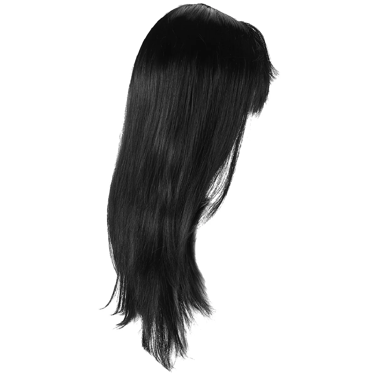 أسود أنيق المرأة طويل مستقيم الباروكات اللباس تأثيري حلي حزب شعر مستعار