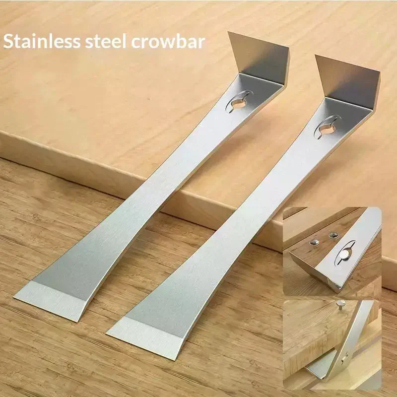 1Pcs Heavy Duty Multi-Purpose Stainless Steel Pry Bar And Scraper Tool For Demolition Woodworking Painting Prep DIY Hand Tools