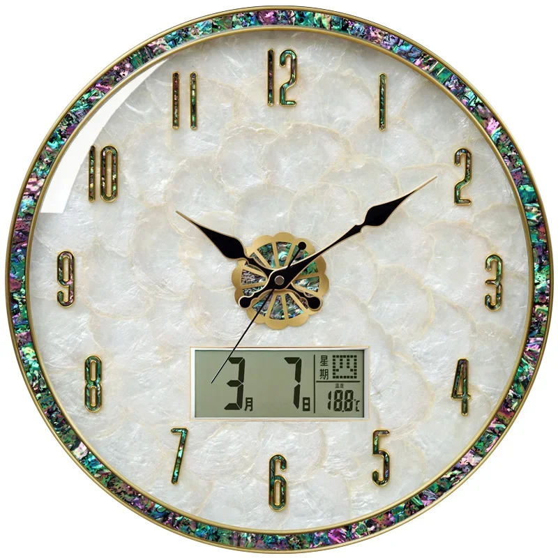 

Modern, simple, all copper, wall clock, new Chinese style, home, living room, luminous, wall hanging