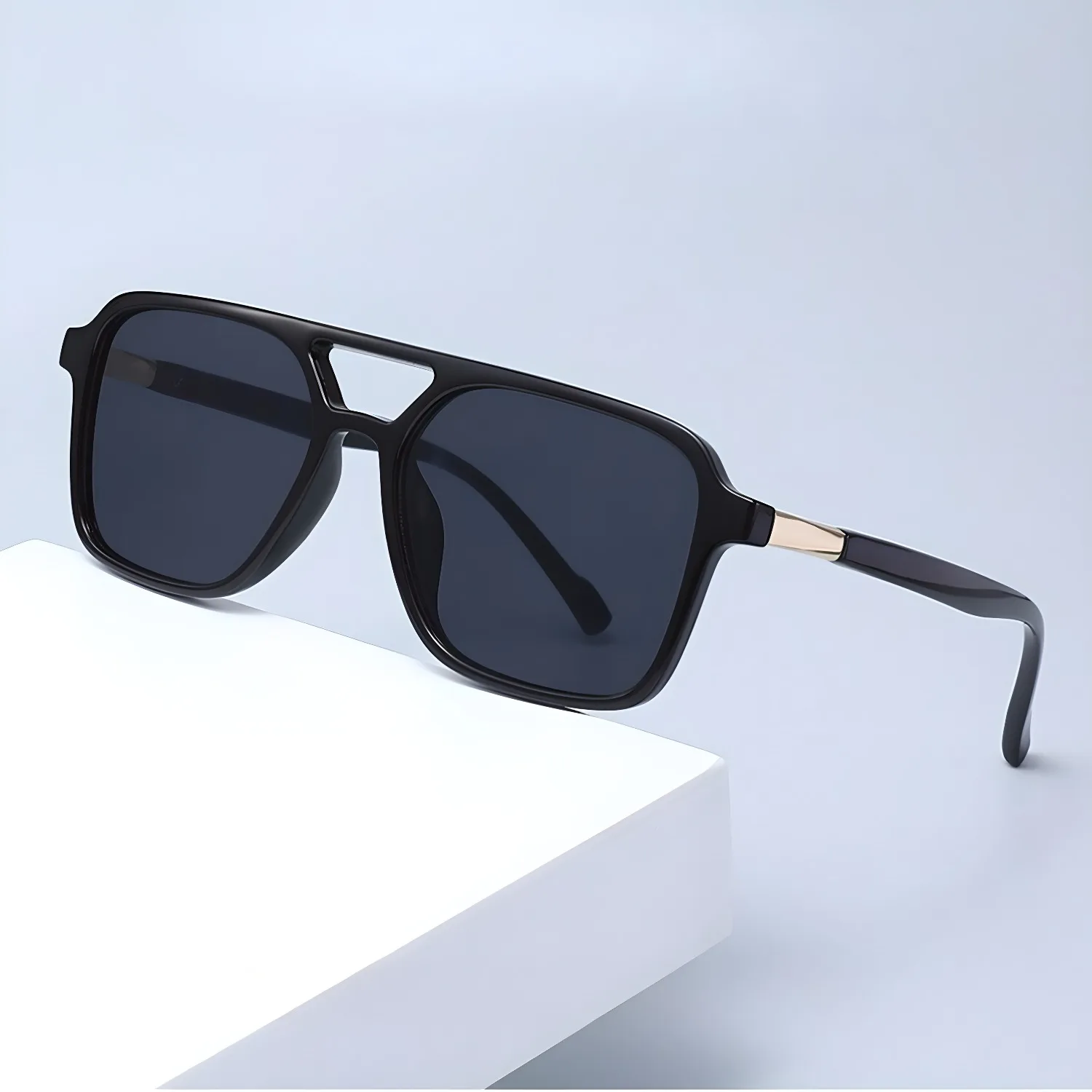 

Классические квадратные солнцезащитные очки-авиаторы с двойной перемычкой, увеличенные, с защитой UV400, унисекс, модель TY2512, профессиональные