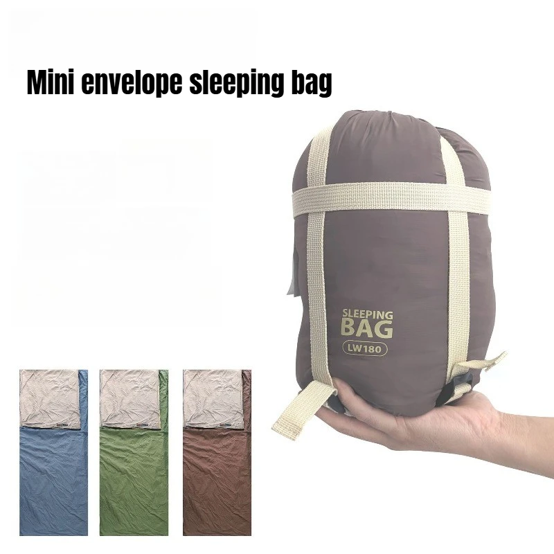 

Ультралегкий компактный спальный мешок для взрослых для кемпинга на открытом воздухе, моющийся, с утеплителем из пуха и хлопка, грязеотталкивающий, портативный, водонепроницаемый