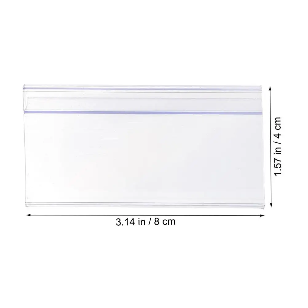 20 Pcs Glass Card Price Tag Label Holder Plastic Tags Shelf Holders Moveable Bar