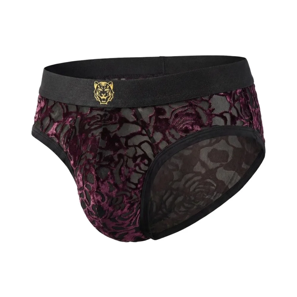 Men Sexy Thin Daily Intimate Low Rise Breathable Underwear Lace Cold Extreme Bulge Pouch Breathable Briefs Panties